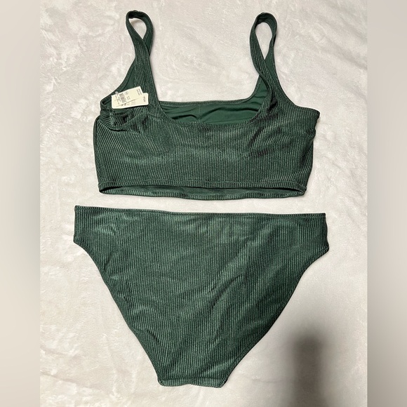 Aerie Forest Green Ribbed Bikini Set - Picture 2 of 4